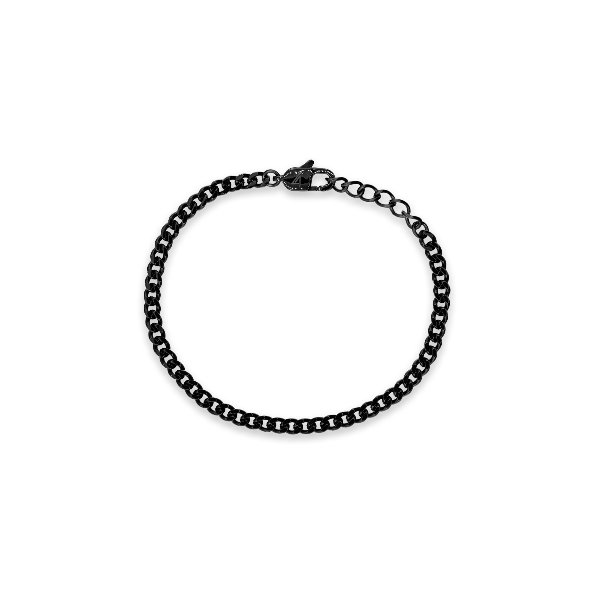 BLACK CURB BRACELET - 3.8MM