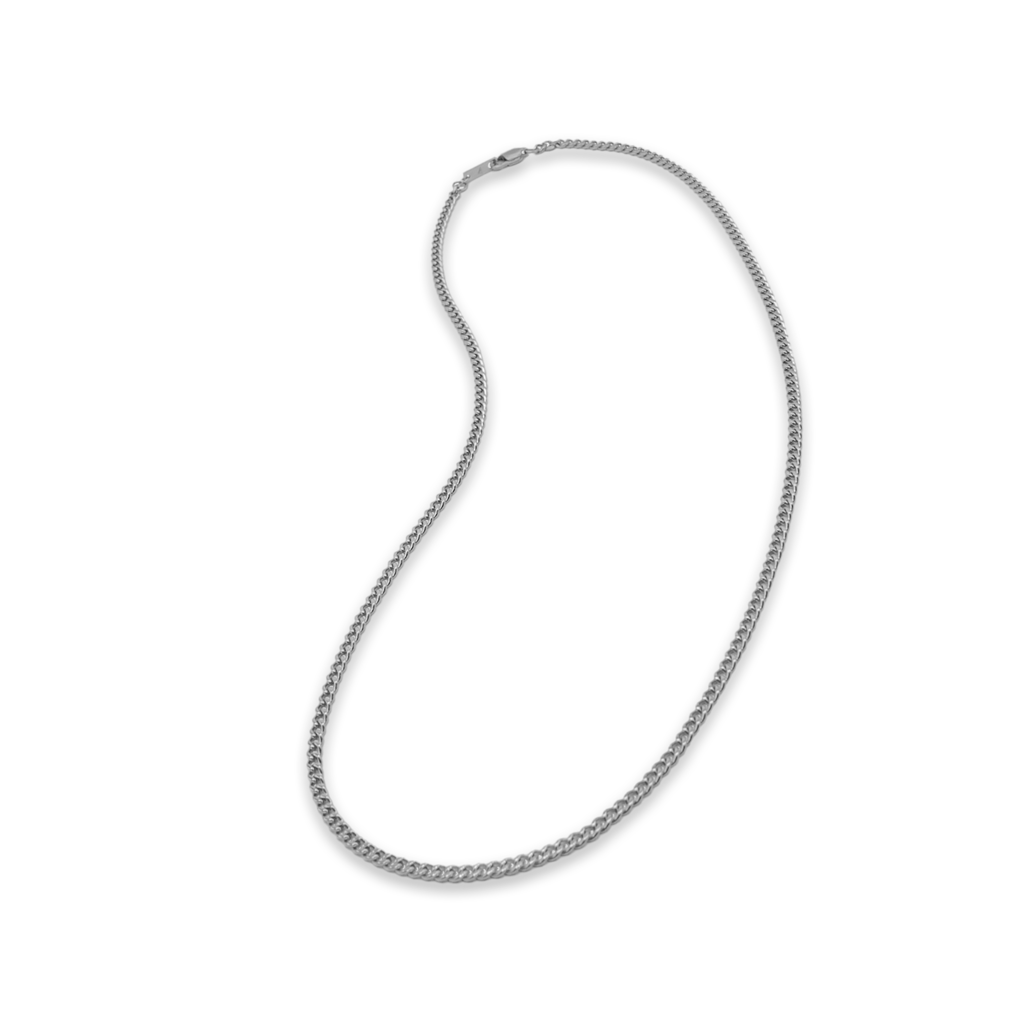 SILVER CURB CHAIN - 3.8MM