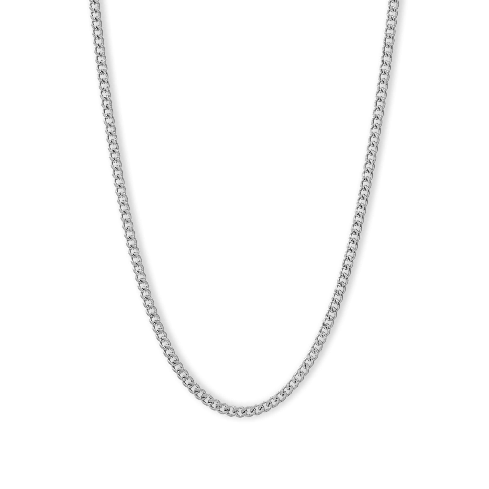 SILVER CURB CHAIN - 3.8MM